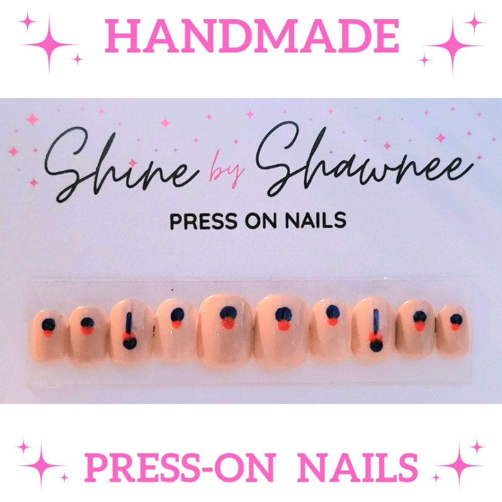 Handmade Luxury Press-On Nails | Sturdy & Reusable | DOTTED